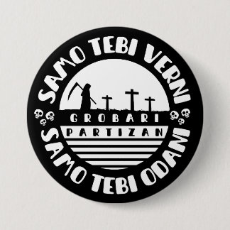 Grobari Partizan Crno Beli 7.5 Cm Round Badge