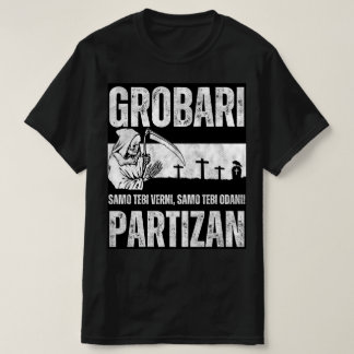 Grobari Partizan Crno Beli  T-Shirt