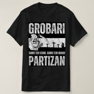 Grobari Partizan Crno Beli  T-Shirt