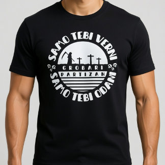 Grobari Partizan Crno Beli T-Shirt