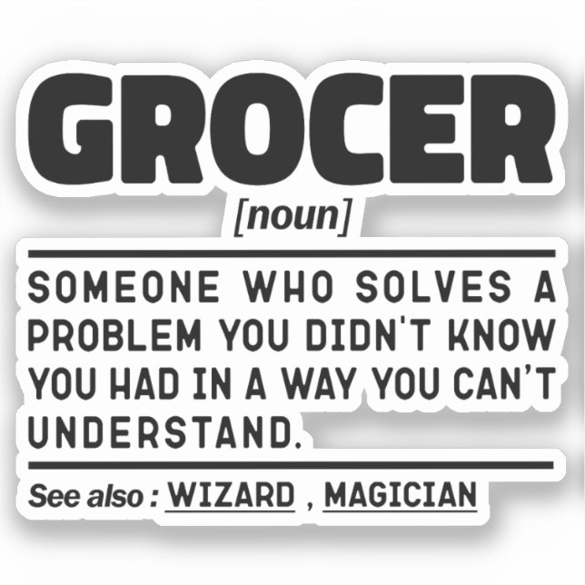 Grocer Noun Definition Grocery Minimalist Design (Front)