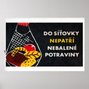 Groceries in Bag - Matchbox Print - Czech Wall Art