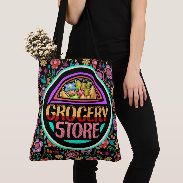 Grocery All Over Print Tote - See Back Bag (Close Up)