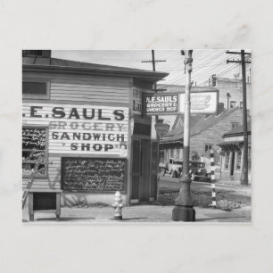 Grocery and Sandwich Shop, 1934 Postcard