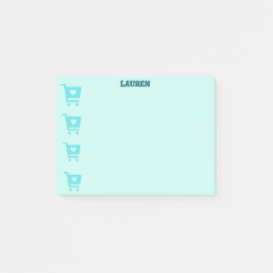 Grocery cart post it note reminder