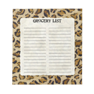 Grocery List Hot Pink Black Leopard Spot Print Art Notepad