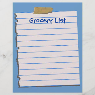 Grocery List Letterhead Stationery