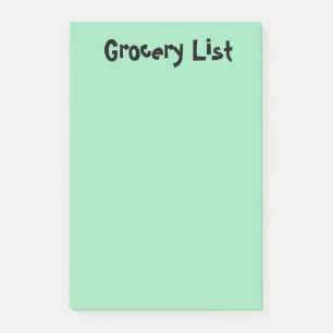 Grocery List Light Green Sticky Notes