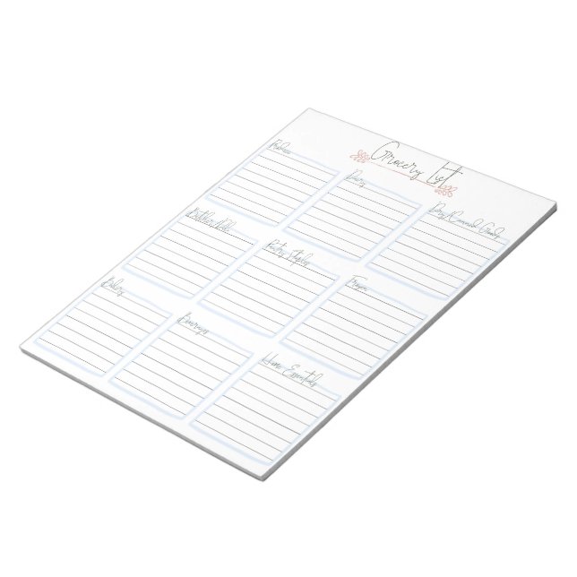 Grocery List Notepad (Angled)