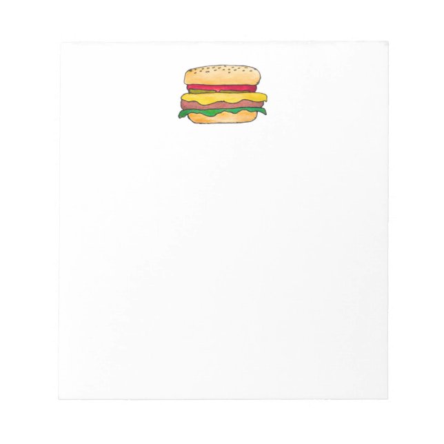 Grocery List or Menu Cheeseburger Notepad (Front)