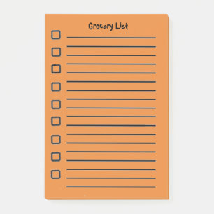 Grocery List Orange Sticky Notes 2nd Edition