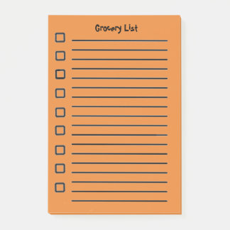 Grocery List Orange Sticky Notes 2nd  Edition
