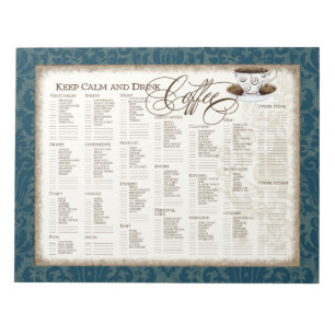 Grocery List Pad - Keep Calm and Drink Coffee Cup