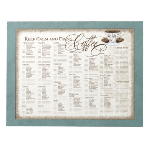 Grocery List Pad - Keep Calm and Drink Coffee Cup