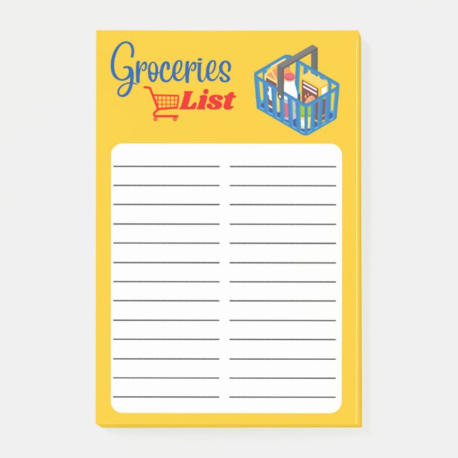 GROCERY LIST POST-IT NOTES (Front)