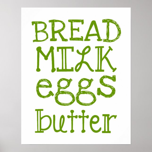 Grocery List Poster (Front)