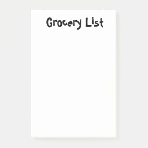 Grocery List White Sticky Notes