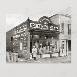 Grocery & Meat Market, 1916 Postcard