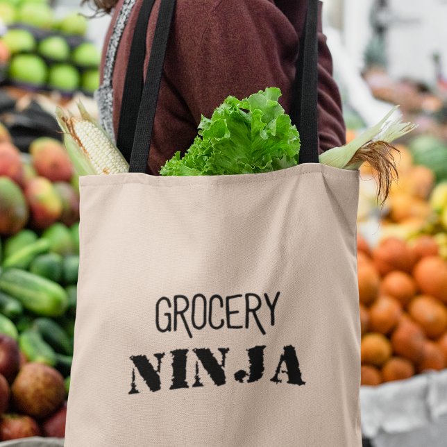 Grocery Ninja Funny Grocery Gift Tote Bag (Shop now  and become the ultimate Grocery Ninja!)