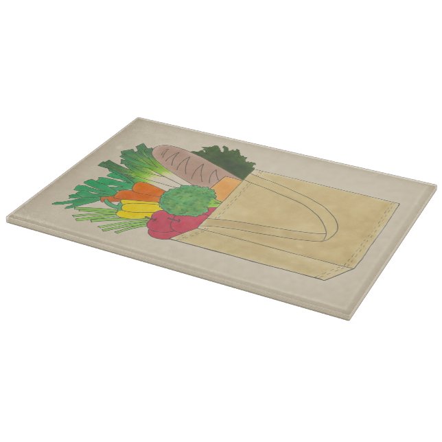 Grocery Shopping Greenmarket Market Fruit Veggies Cutting Board (Corner)