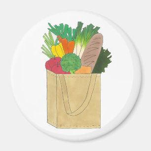 Grocery Shopping Greenmarket Market Fruit Veggies Magnet