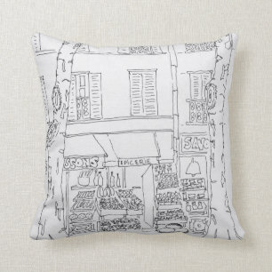 Grocery Store   Rue Brea, Paris, France Cushion