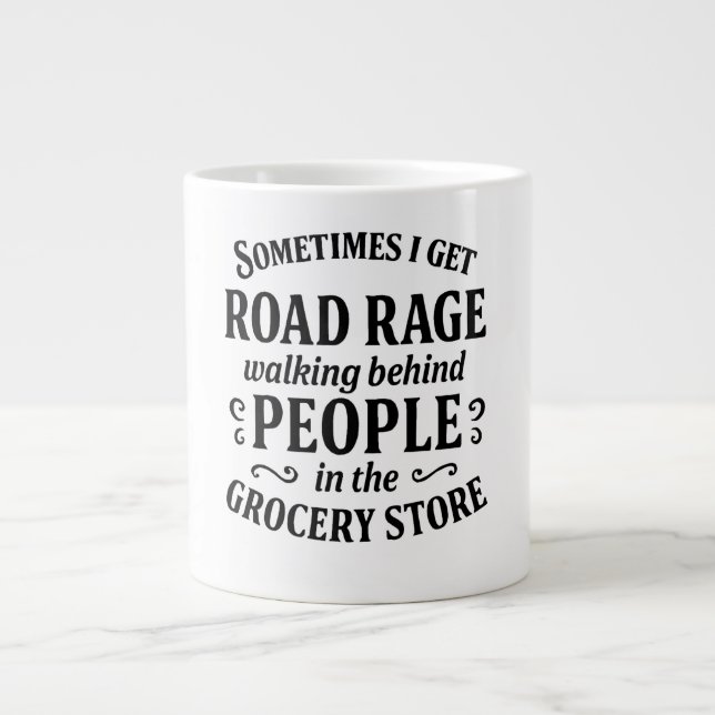 Grocery Store Traffic Jam Humour Large Coffee Mug (Front)