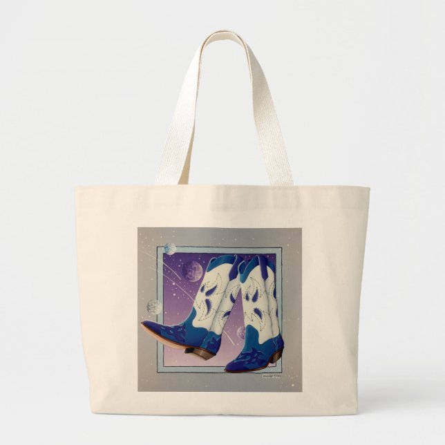 Grocery, Tote Bag - Electric Slide Cowboy Boots (Front)