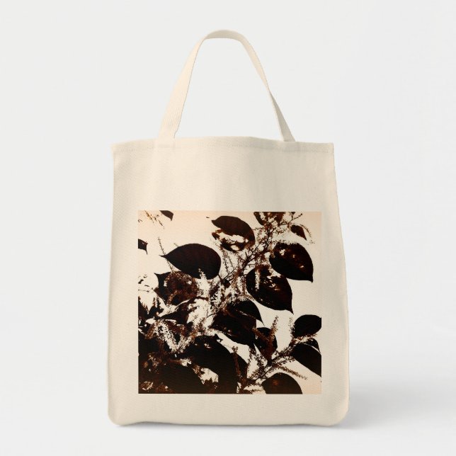 Grocery tote; bamboo in flower, "au naturale" tote bag (Front)