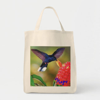 Grocery Tote "Blue Hope Hummingbird "