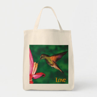 Grocery Tote "Love Hummingbird "