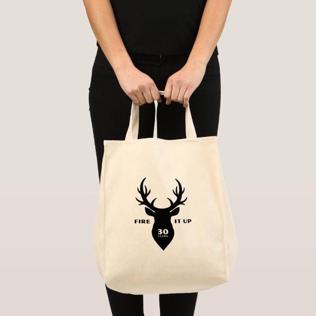 Grocery Tote (shorter straps) Stag + Acoustics Bag (Front (Product))