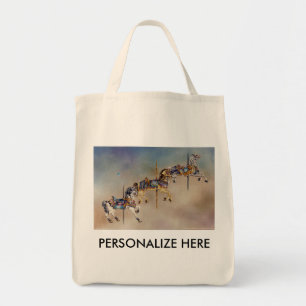 Grocery Totes - Three Carousel Horses