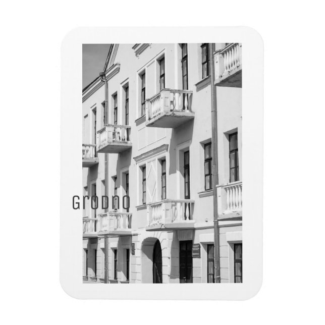 Grodno Belarus Architecture Minimalism Monochrome Magnet (Vertical)