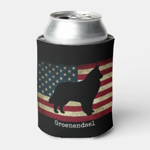 Groenendael with American Flag Can Cooler