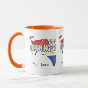 Groningen Netherlands Retro Map Dutch Vintage Mug