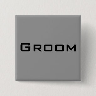Groom 15 Cm Square Badge