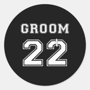 Groom 2022 Engagement Party Matching Honeymoon Bri Classic Round Sticker