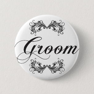Groom 6 Cm Round Badge