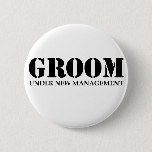Groom 6 Cm Round Badge (Front)