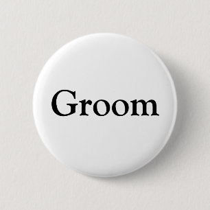 Groom 6 Cm Round Badge