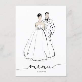Groom and Bride Fashion illustration Menu