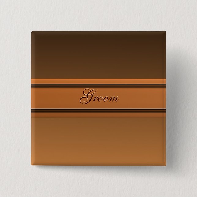 Groom Autumn Flowers Solid Button (Front)