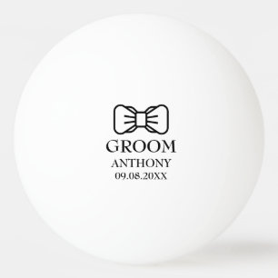 Groom Bachelor Party Black Modern Wedding Ping Pong Ball