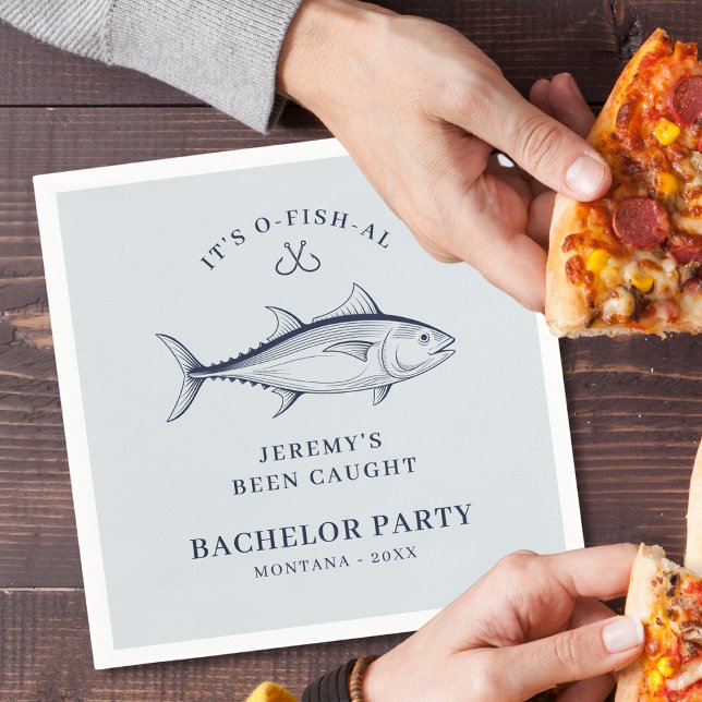 Groom Bachelor Party Fishing Trip Weekend Napkin (Creator Uploaded)