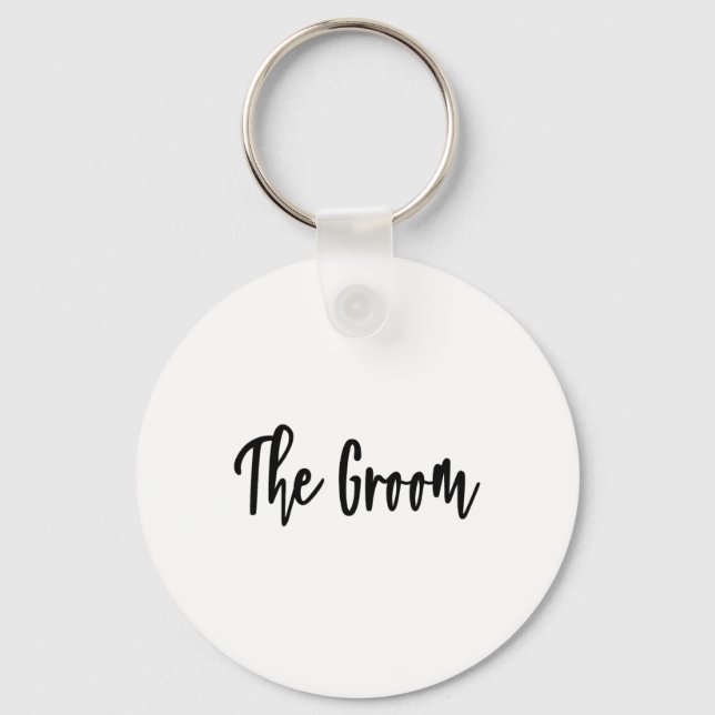 Groom - Bachelor Party Getting Ready Wedding Day  Key Ring (Front)