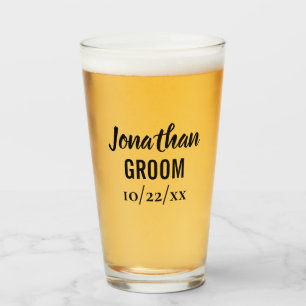Groom Bachelor Party Wedding Favour Beer Pint Glass