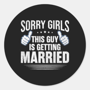 Groom Bachelor Supplies Party Wedding 1 Classic Round Sticker
