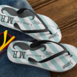 Groom Beach Wedding Vintage I am Her Mr.  Thongs<br><div class="desc">Groom Personalised Vintage I am Her Mr. Stripes Pattern - Photo Props! Honeymoon Beach Attire</div>