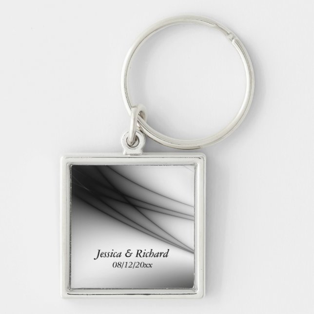 Groom Black and White Custom Keychains (Front)